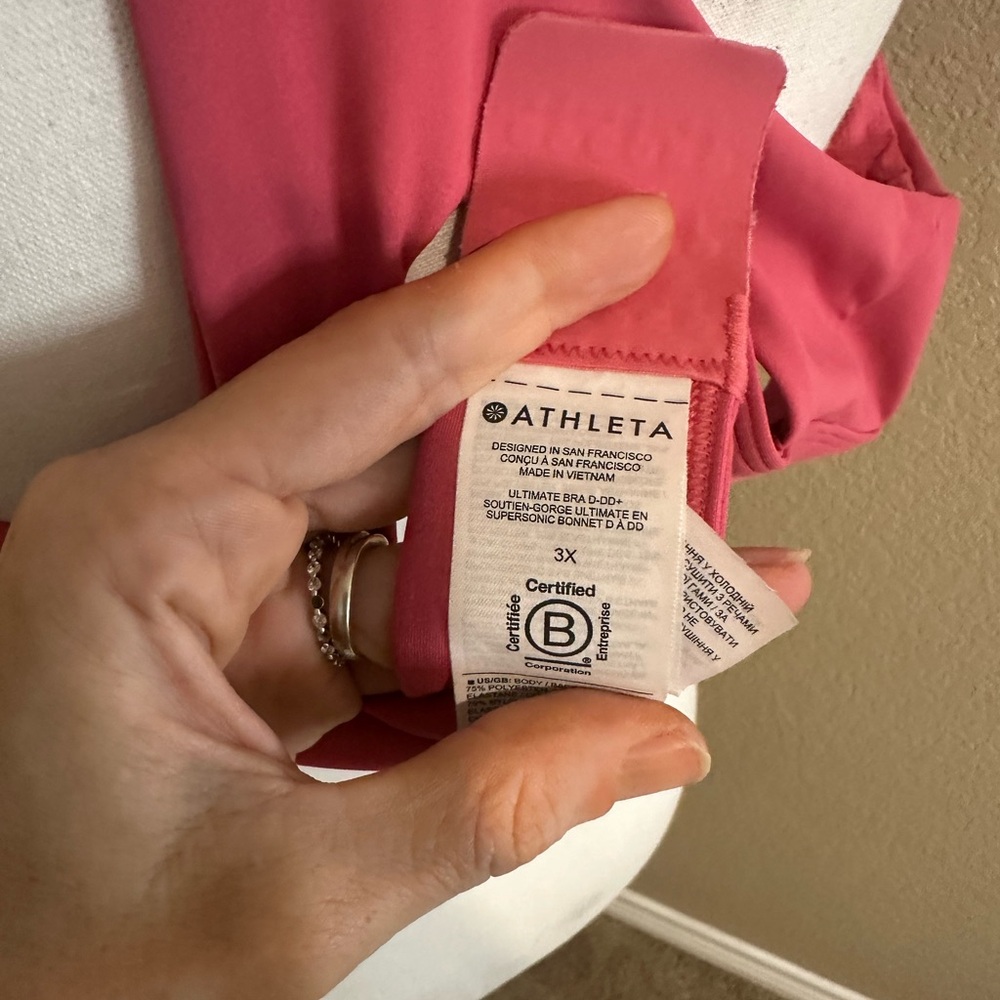Athleta Pink Sports Bra with Racerback Design - Picture 6 of 9